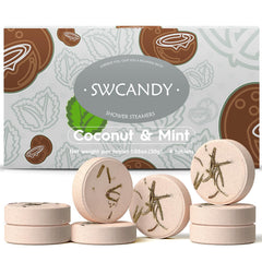 SWCANDY shower steamers coconut mint for a calming morning routine.
