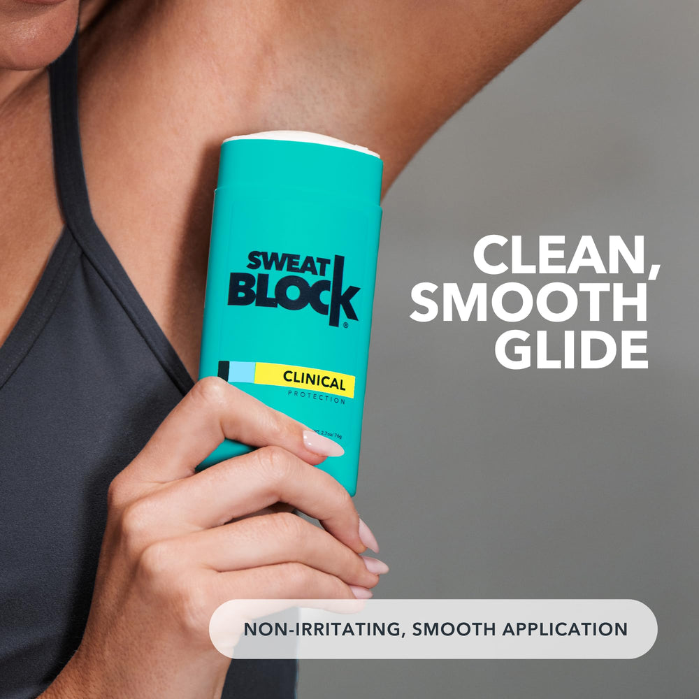 Non-irritating glide demonstrates SweatBlock Coastal Fresh on skin.