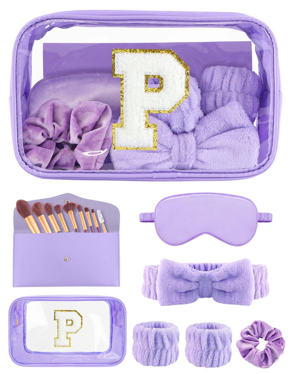 Sweet Lion initial makeup bag with glitter edges for stylish party favors