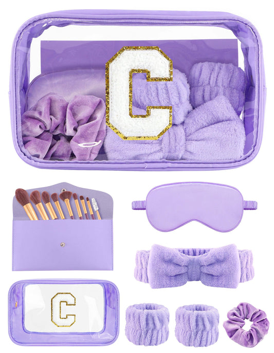 Sweet Lion initial makeup bag with chic chenille accent for stylish party favors.