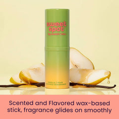 SweetSpot Vanilla Pear solid perfume stick compact for on-the-go fragrance touch-ups.