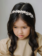 SWEETV flower girl headpiece with easy fasten strap for comfort.