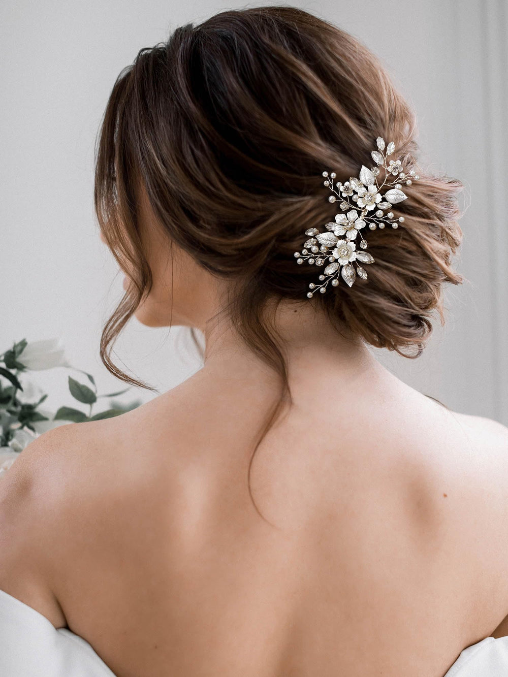 SWEETV silver plated petal leaves design adds timeless elegance