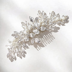 SweetV wedding hair comb rhinestones silver for timeless sparkle in your updo.