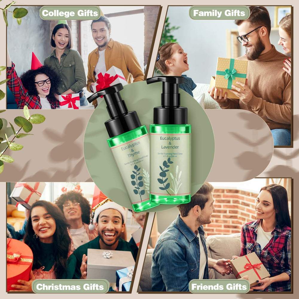 Swiffen eucalyptus thyme foaming hand wash delivers clean hands and subtle herb aroma.