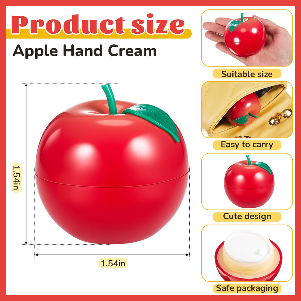 Swiffen apple bottle design hand cream close up, compact and travel friendly