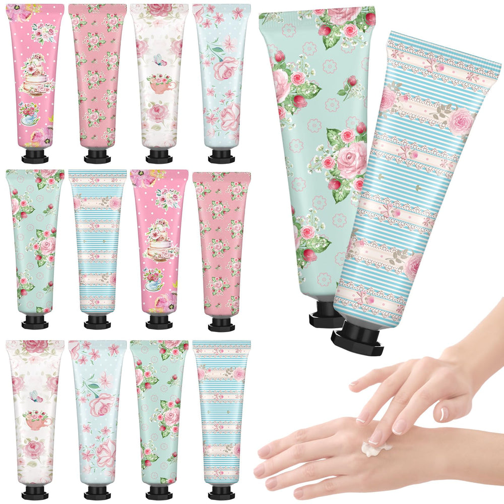 Swiffen Tea Party Hand Cream gift set packaging with floral tubes for stylish gifting.