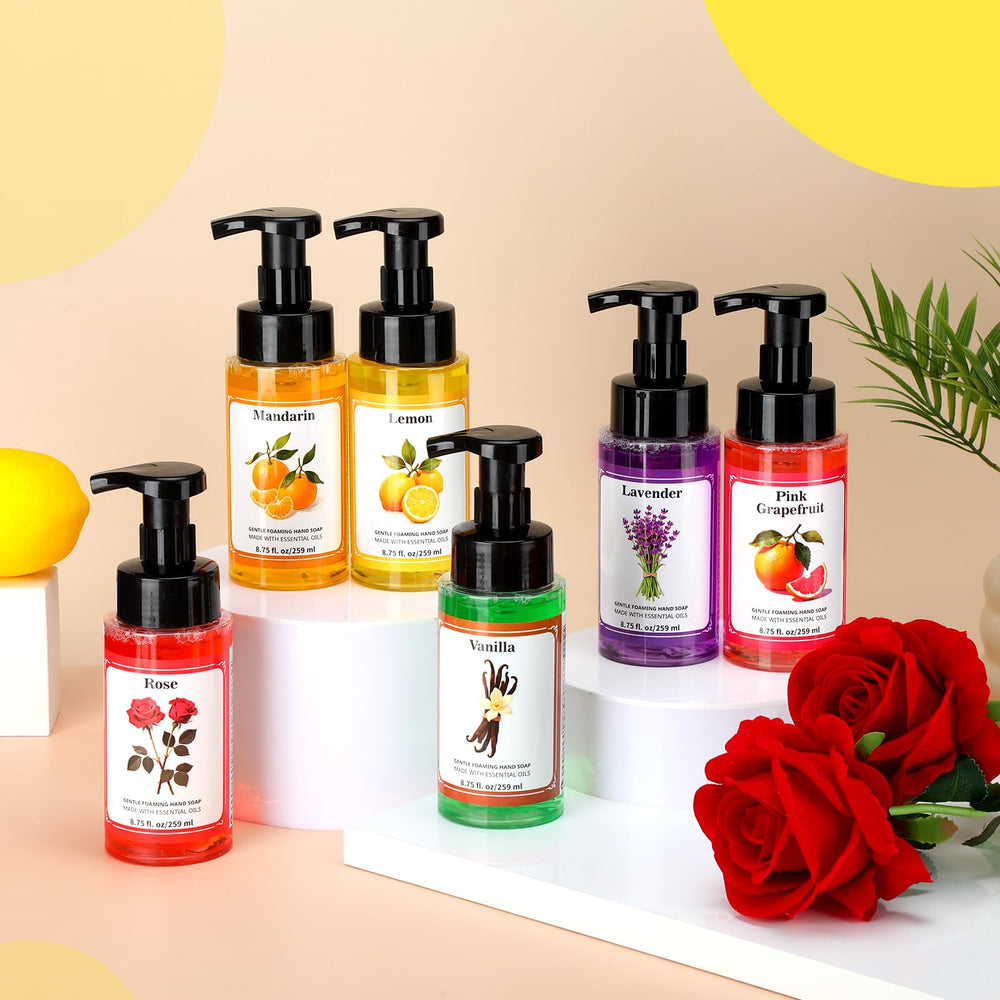 Swiffen vanilla lavender lemon rose scents collection for refreshing handwashing.