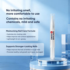 Swiss Biolabs Nails before and after demonstrate improved moisture and conditioning.