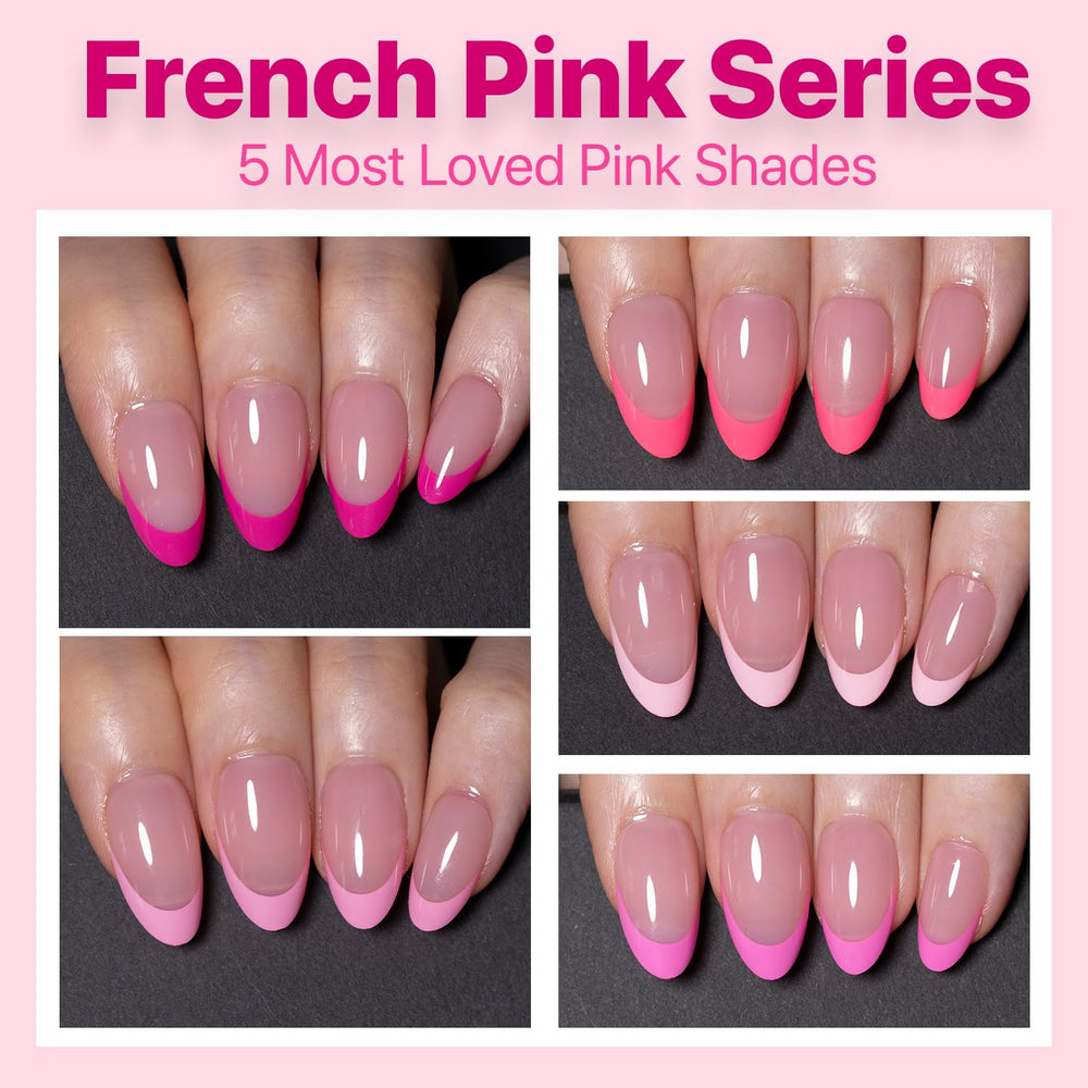 SXC French Tip Nails 16 sizes image highlights custom fit for different nail shapes.