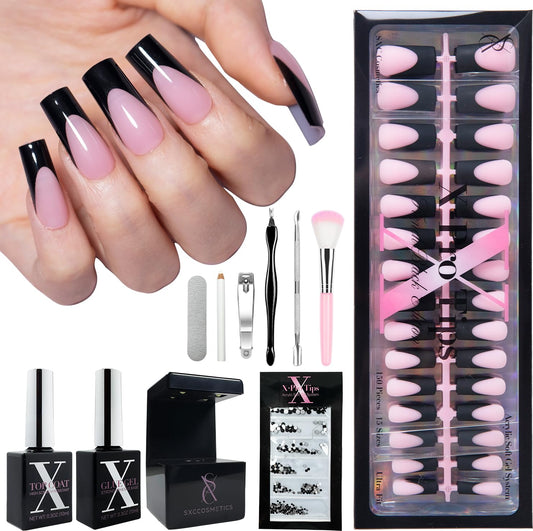 SXC Cosmetics Black Series French Tip nails for chic at-home manicure