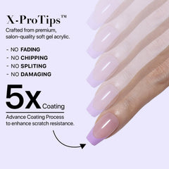 SXC no filing required, 150-piece kit supports quick DIY manicures.