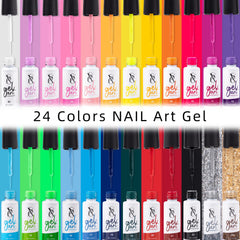 SXC swirl nail designs using gel liner colors for fine detailing