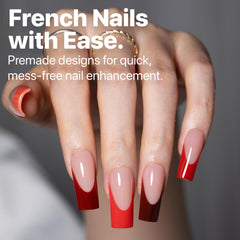SXC Cosmetics Red Series nails with glossy finish for evening events