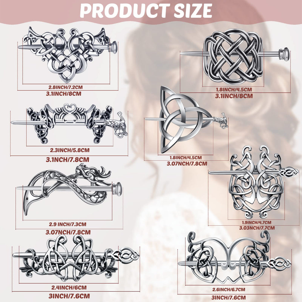 Syhood silver metal hair pin showcases hollow Celtic knot for elegant evening looks