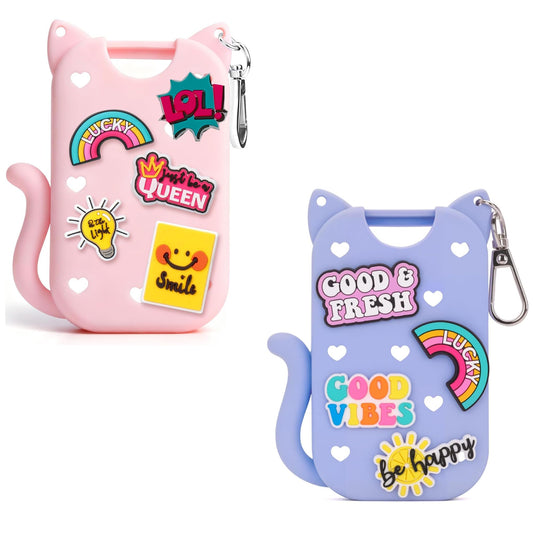 SYLYCANN Touchland pink cat-ear case on bottle, secure fit and playful style