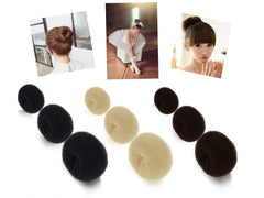 SZMWL donut bun maker in brown, small size, ideal for thin hair.