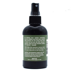 Taconic Shave all natural aftershave bottle mist in action supports cooling relief.