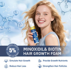 Tacruitf minoxidil foam applied to the scalp demonstrating precise dosing