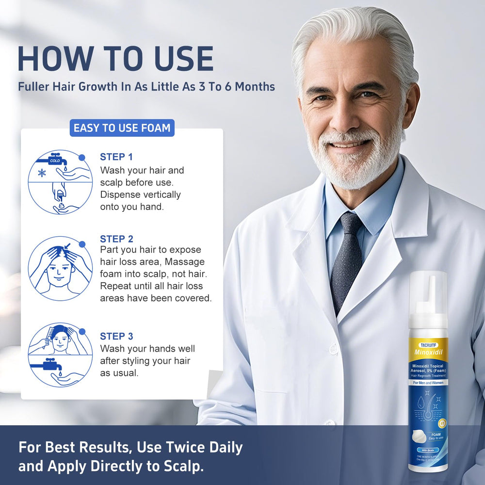 Tacruitf unscented minoxidil foam jar suitable for sensitive skin