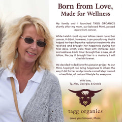 Tagg Organics clean ingredients label without synthetics.