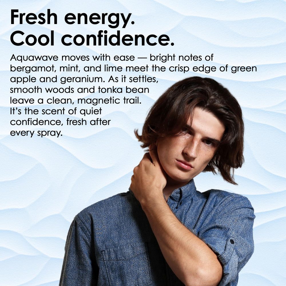 Tahari Aquawave bottle with ingredients note hints at a fresh citrus vibe