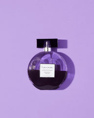 TAHARI Midnight Orchid EDP bottle closeup, showcasing the rich purple glass and elegant cap.