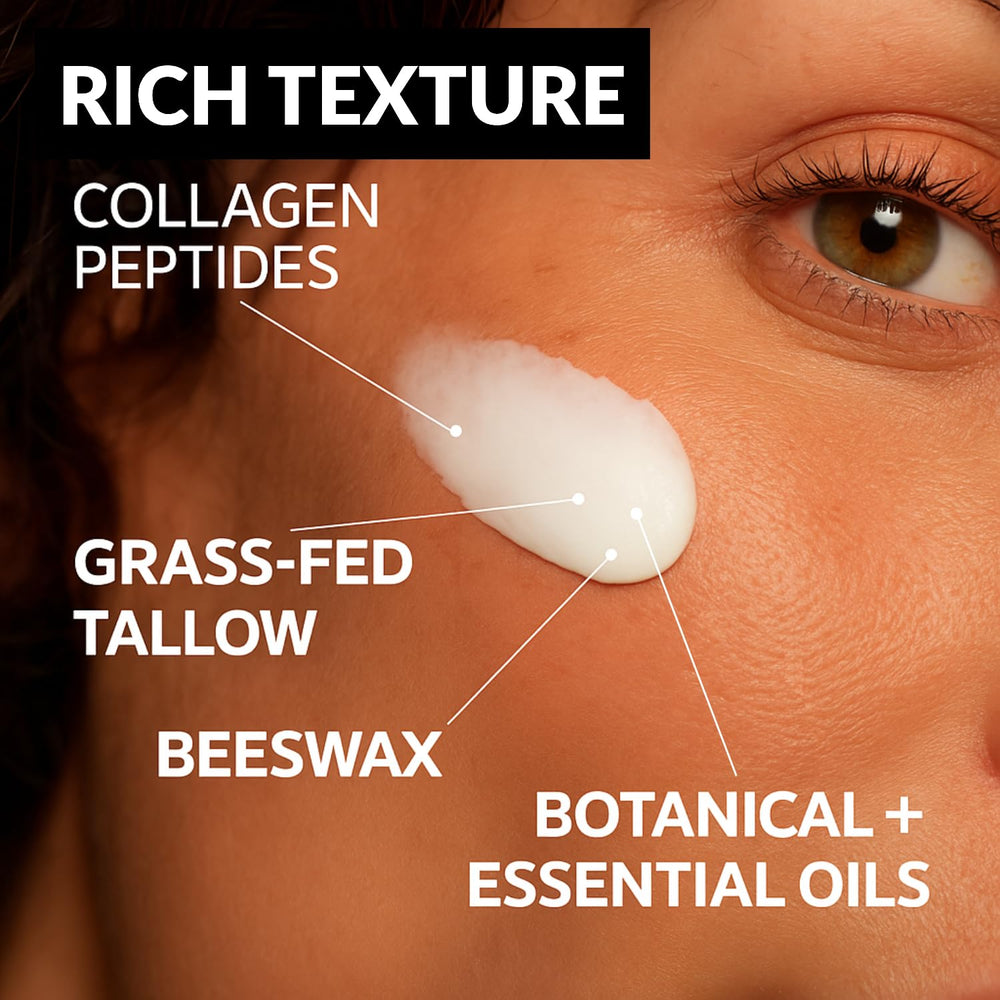 Tallotouch jar on bathroom shelf ready for all-in-one face and body care