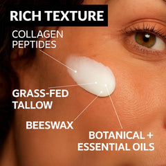 Tallotouch jar on bathroom shelf ready for all-in-one face and body care