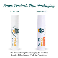 Tallowbourn lip balm demonstrating a non-greasy texture for all-day comfort.