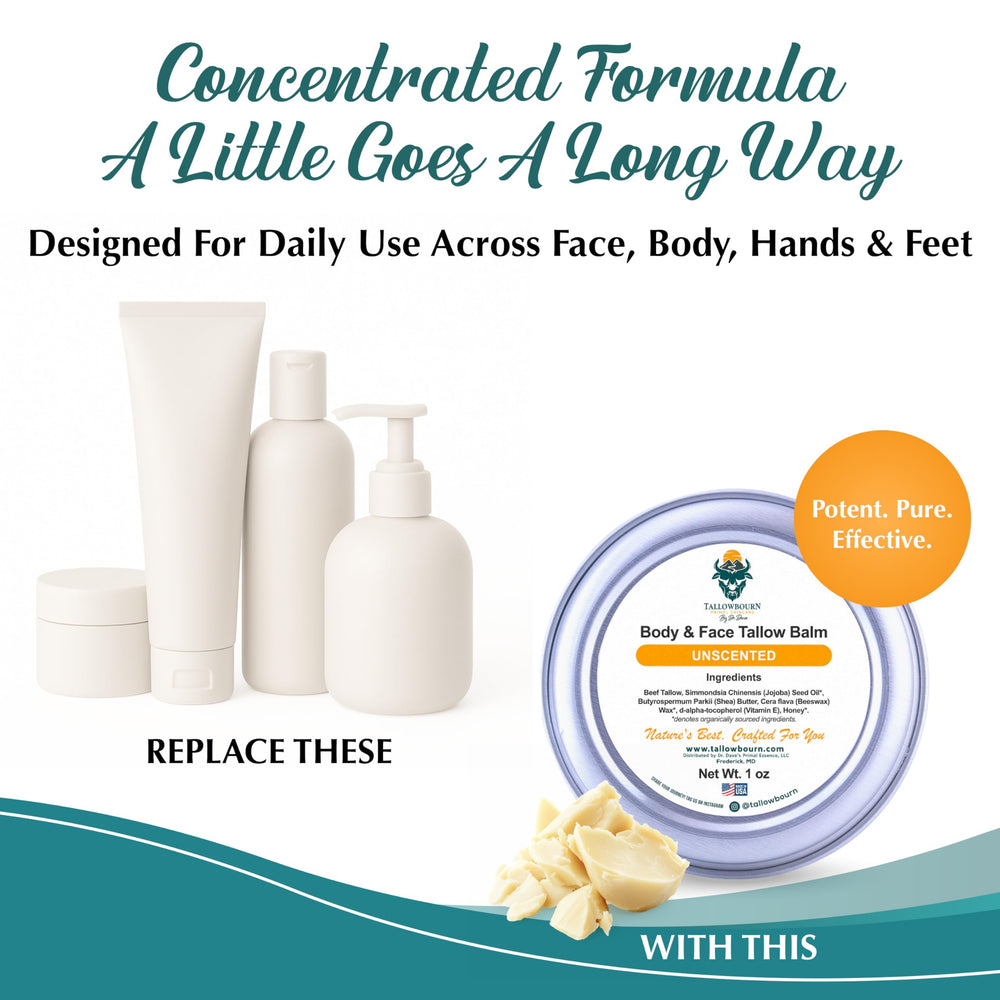 Tallowbourn unscented formula supports seamless daily skincare routines.