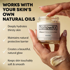 TALLOWRX jojoba oil glow texture on skin.
