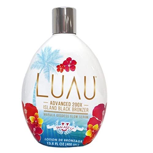 Tan Asz U Luau Advanced 200X island-bronzer bottle delivers deep color for indoor tanning.