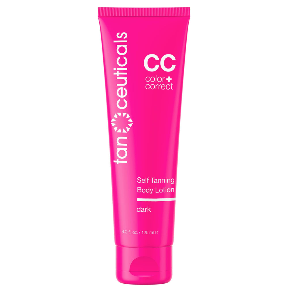 Tanceuticals Dark Self Tanner lotion being applied for a natural, streak-free tan