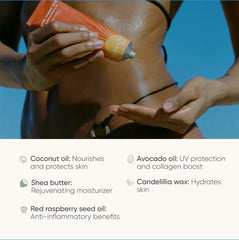 Tanning Club Royal Tanning Balm applied under sunny outdoor conditions