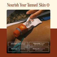 Eco-conscious packaging of Tan De Soleil, cruelty-free claim visible