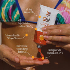 Outdoor sun exposure with Tan De Soleil Orange Gel on skin