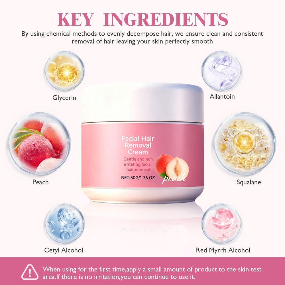 Tardiy Peach Facial Hair Remover Cream is travel-friendly for on-the-go grooming.