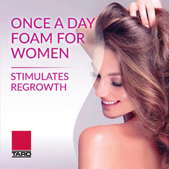 TARO Minoxidil foam application close-up on scalp for potential regrowth
