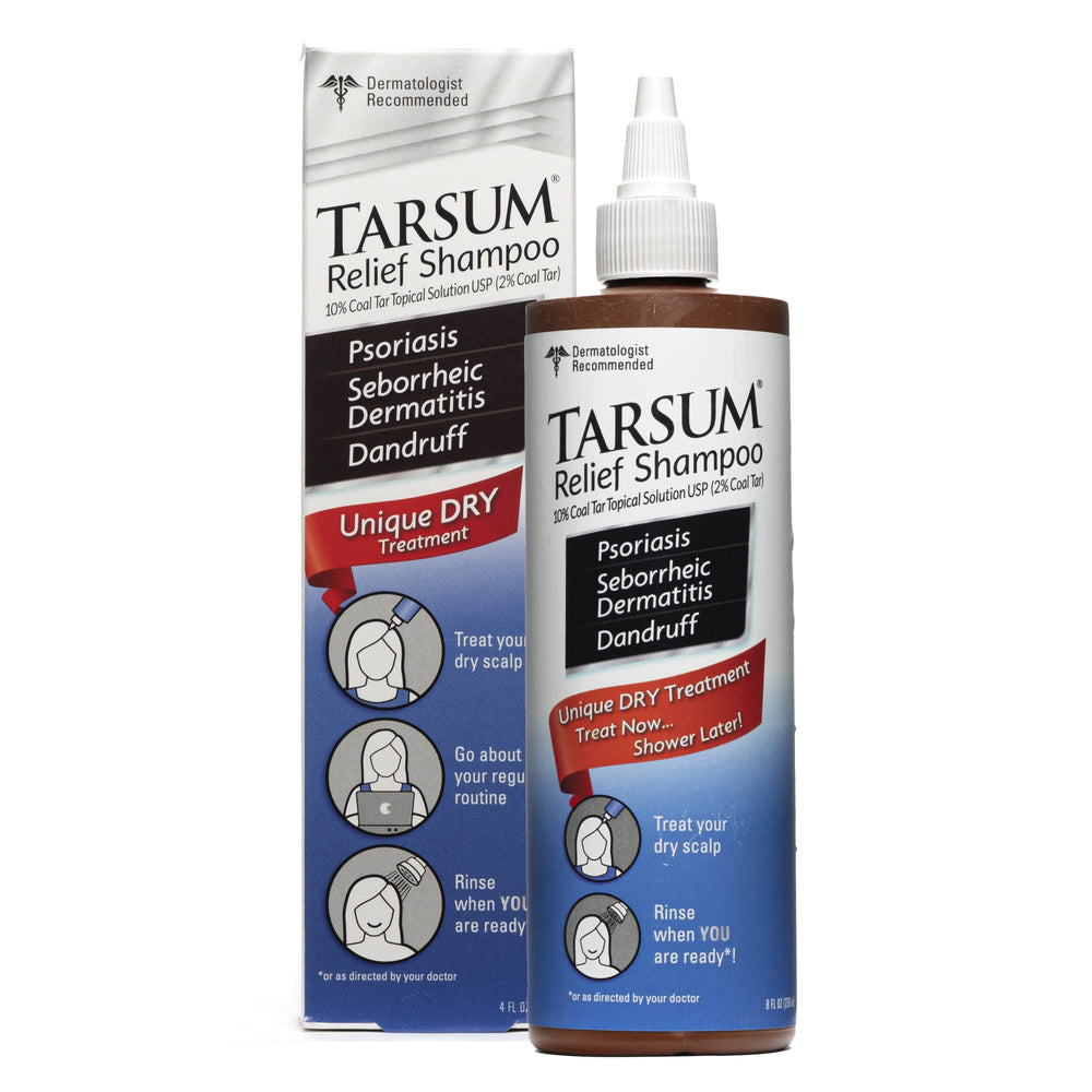 Tarsum shampoo and conditioner on tile surface for routine use