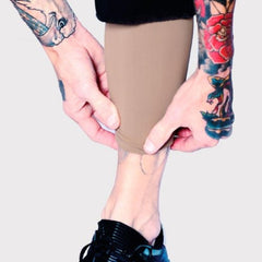 Tat2X Ink Armor calf sleeve hides a tattoo for professional settings.