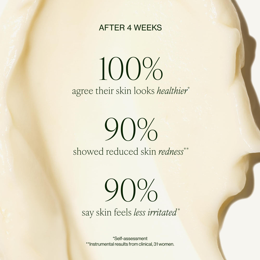 Night routine shot suggests using Calming Crème as an overnight mask for extra care.