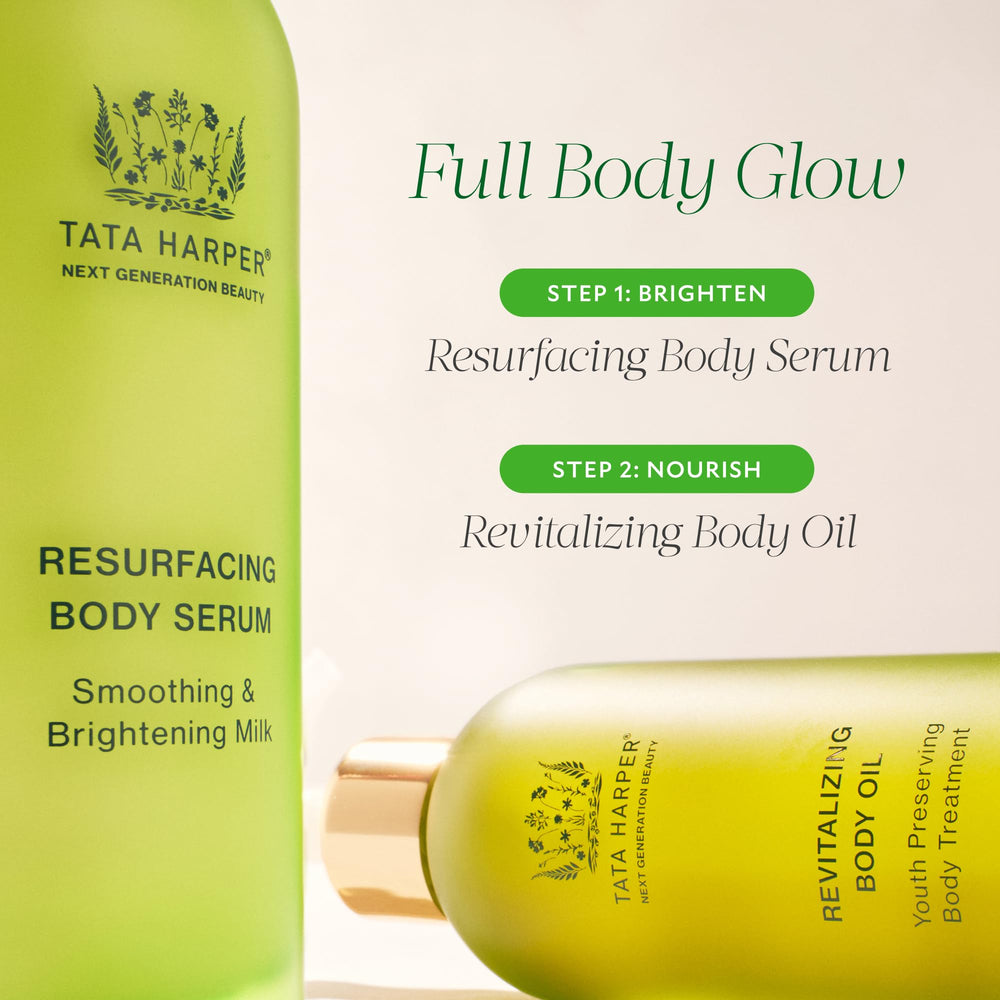 Tata Harper Resurfacing Body Serum cacay oil detail emphasizes nourishment.