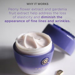 TATCHA Ageless Enriching Renewal Cream bottle during application demonstrates daily hydration ritual.