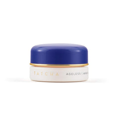 TATCHA Ageless Eye Cream bottle close-up highlighting velvety texture for hydration.