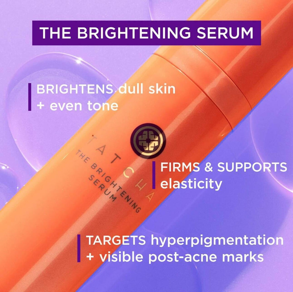 TATCHA Brightening Serum dropper and bottle ready for precise application.
