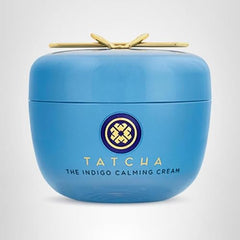 TATCHA Indigo Calming Cream in day and night skincare routine context.