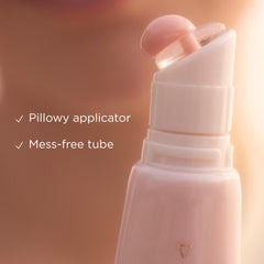 Application on lips shows instant plump effect and smooth coverage