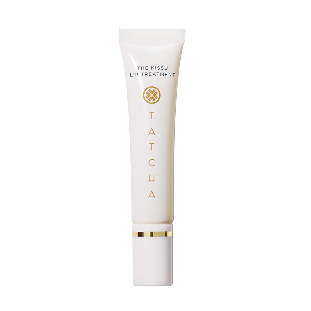 TATCHA Kissu Lip Treatment jar closeup showing creamy texture