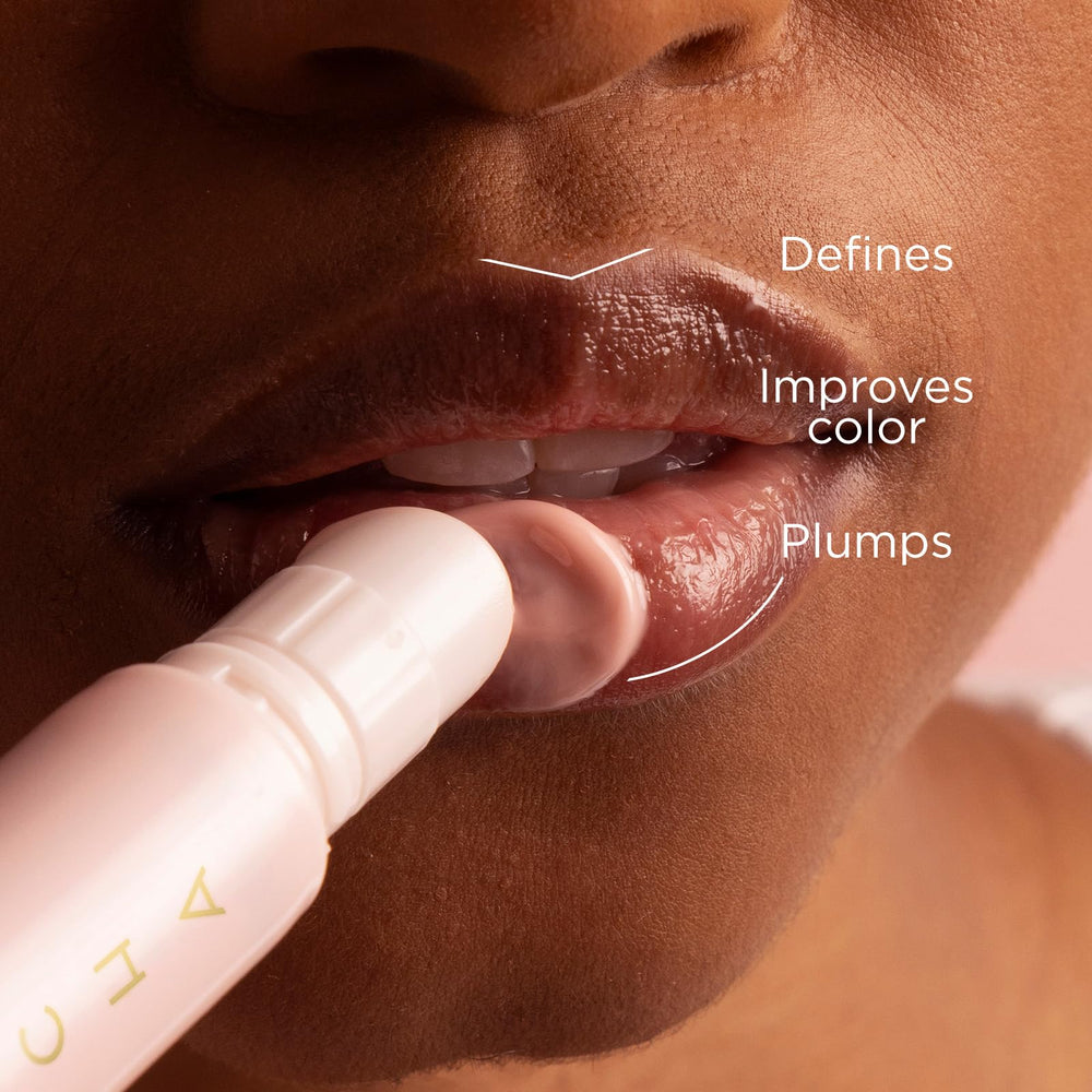 Texture swatch of TATCHA Kissu Lip Treatment highlights silky finish